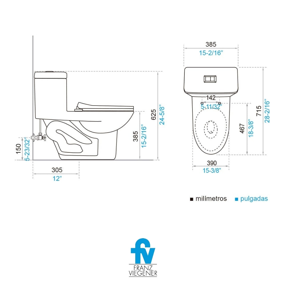 INODORO FV ONE PIECE CATANIA COLOR BLANCO E194-BL
