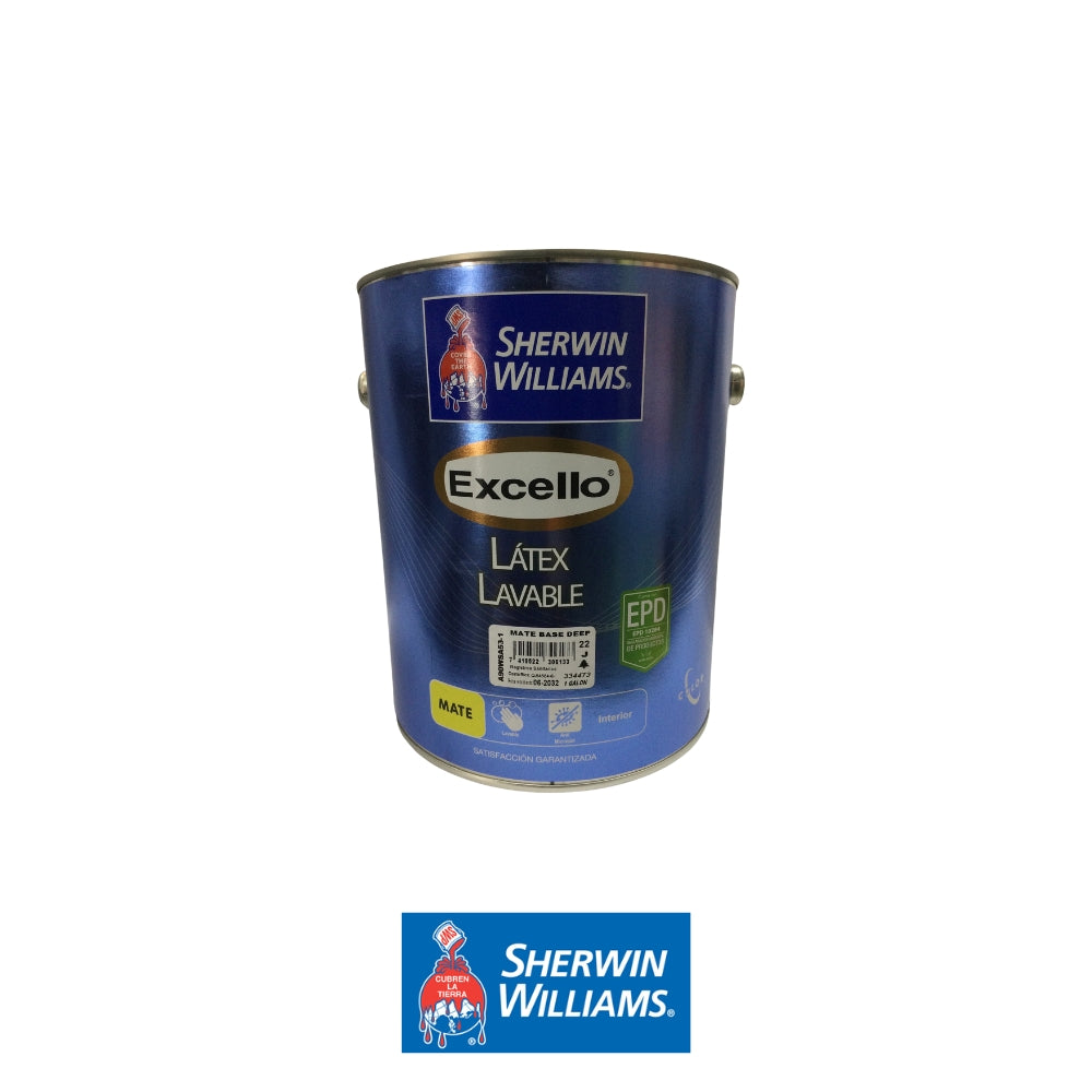 PINTURA LATEX LAVABLE MATE BASE DEEP EXCELLO GL A90WSA53-1 SHERWIN WILLIAMS