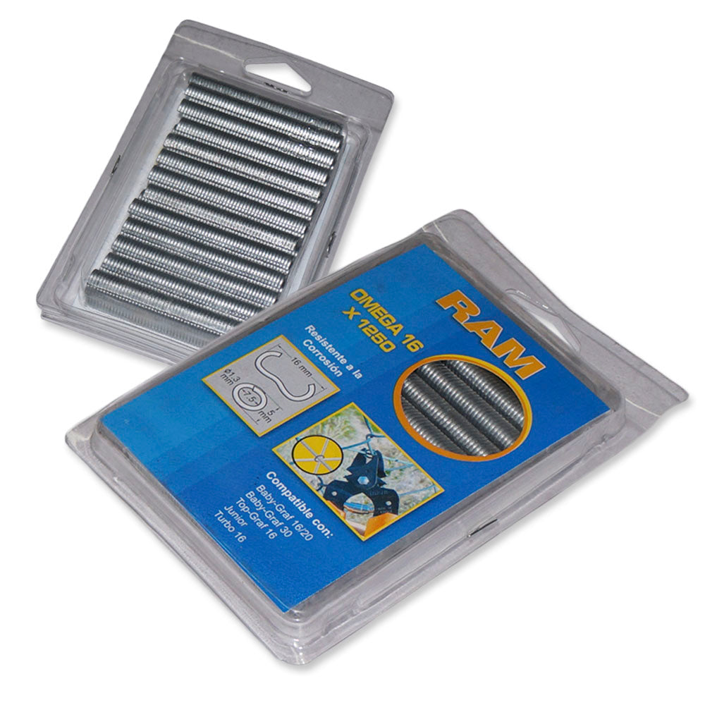 GRAPA TIPO OMEGA PARA PANEL CONSTRUCTIVOS PCH 16 mm CAJA 1250 UNIDADES