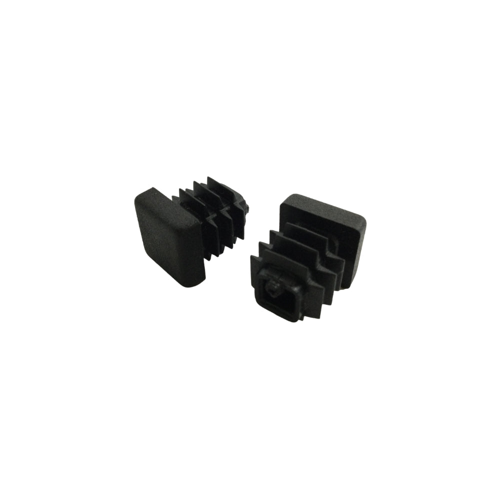 CASQUILLOS PLASTICOS CUADRADOS COLOR NEGRO 1/2 PULGADAS (13 X 13 MM)