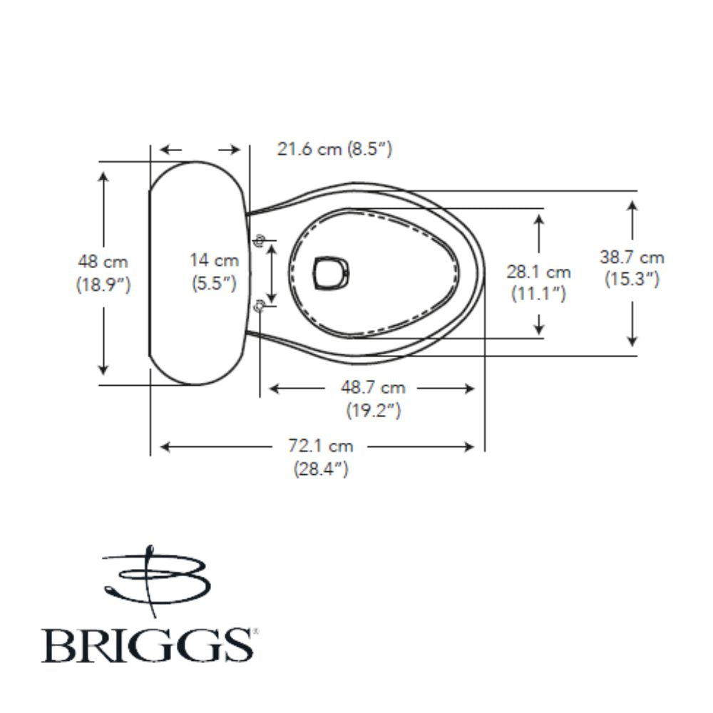INODORO DOS PIEZAS ELONGADO COLOR BONE MAXIMA PLUS BRIGGS