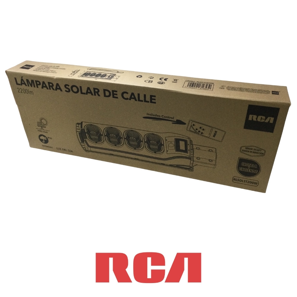 LAMPARA SOLAR DE CALLE IP65 200W 2200LM 6500K (RLSOLST200W)