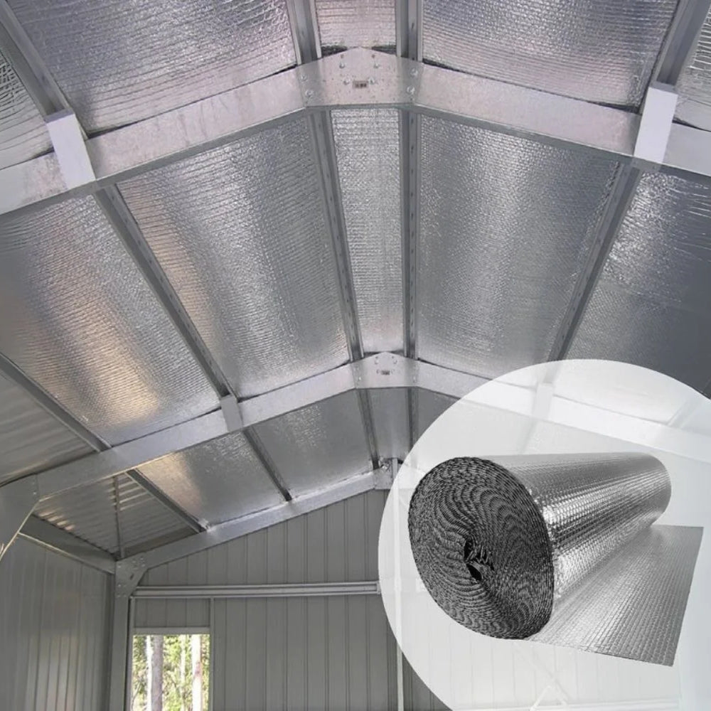 AISLANTE DOBLE BURBUJA (3/16) SUPERIOR ALUMINIO INFERIOR ALUMINIO 4 PIES X 125 PIES X 7MM ESPESOR R-SHIELD