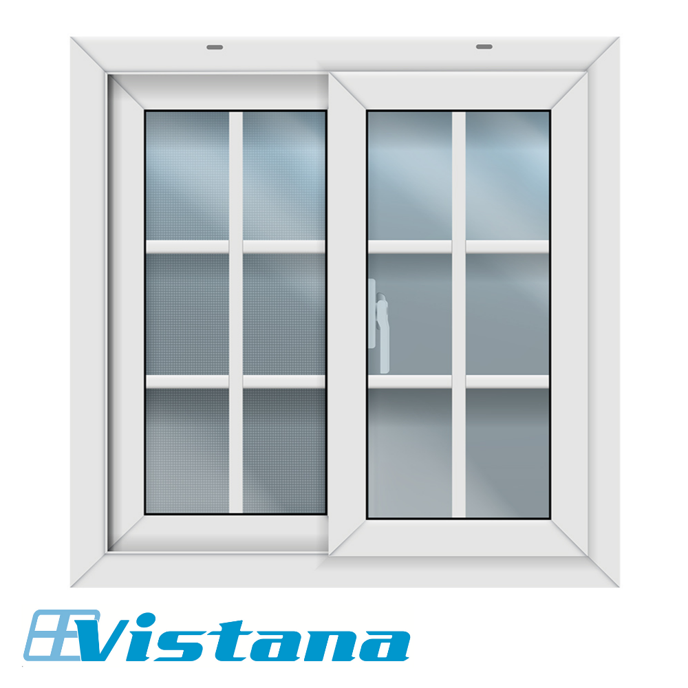 VENTANA DE UPVC FRANCESA 1.00m X 1.00m VISTANA