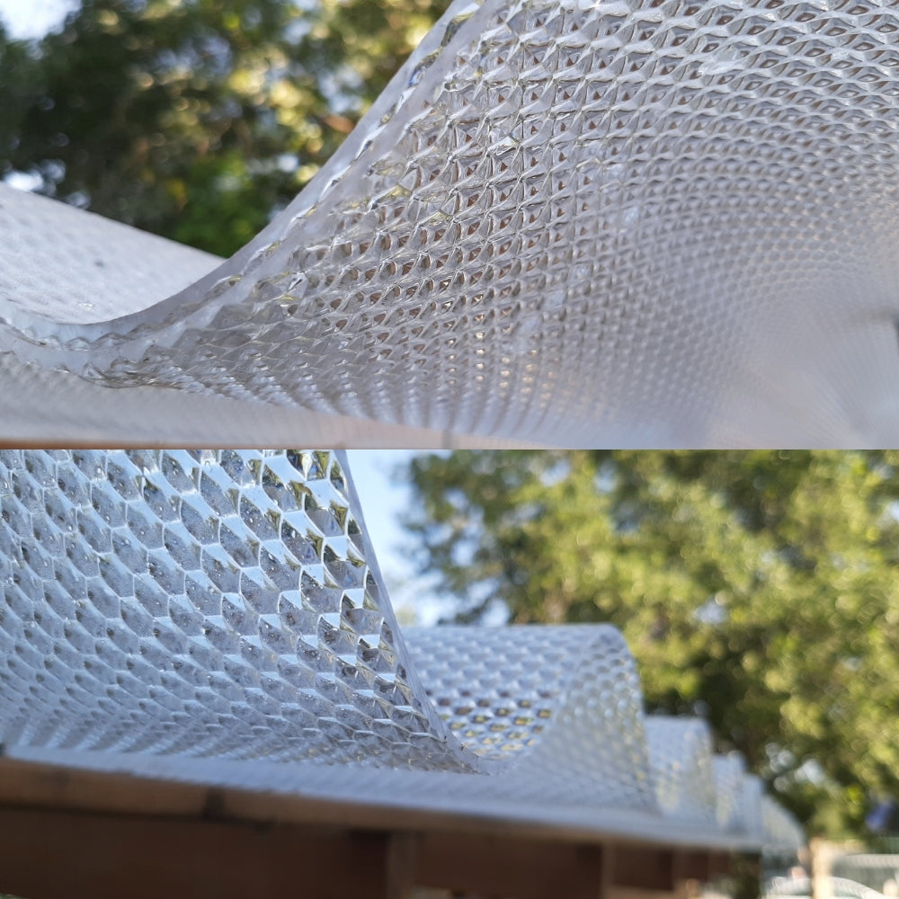 LAMINA DE POLICARBONATO TRANSPARENTE PARA TECHO CORRUGACION CORRIENTE BH PRISMATICO 1.045m X 3.00M 2.8mm (42 PULGADAS X 10) PIES) PALRAM
