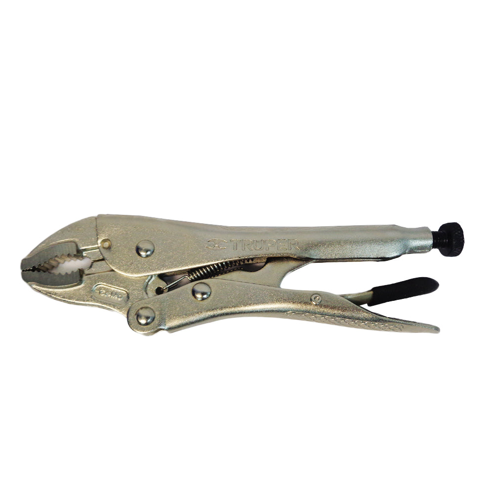 PINZA DE PRESION MORDAZA 7 PULGADAS CROMADA CURVA TRUPER