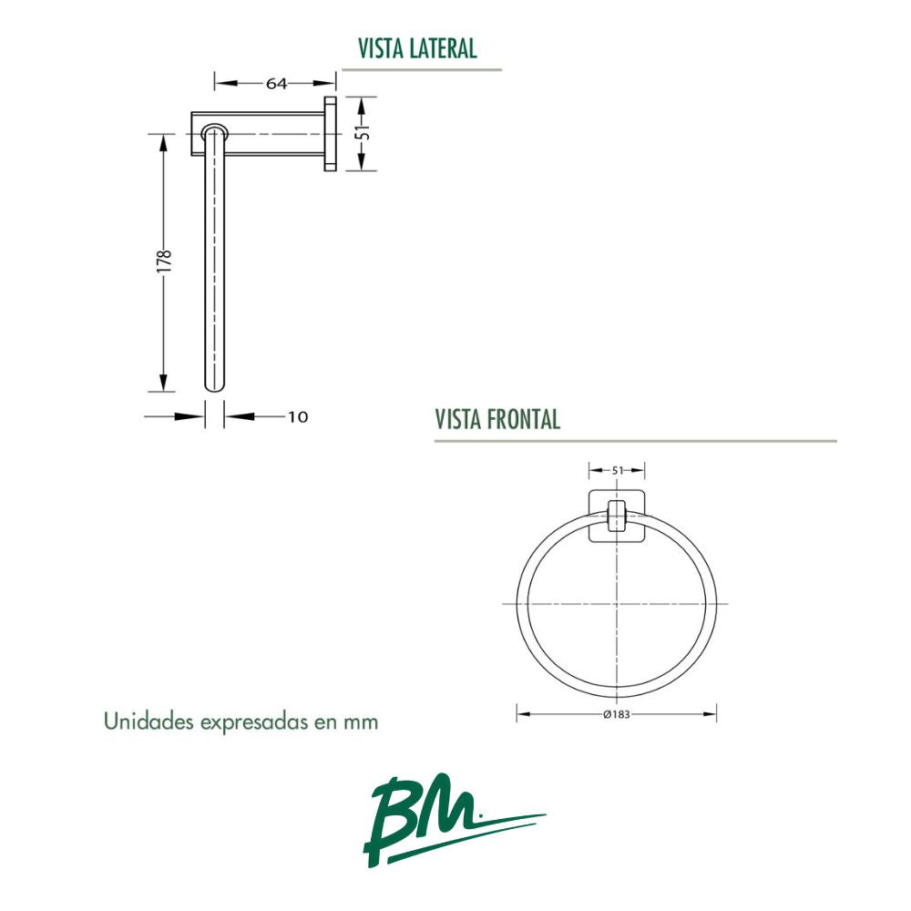 TOALLERO ANILLO TOKIO PLUS BM-T9104MP