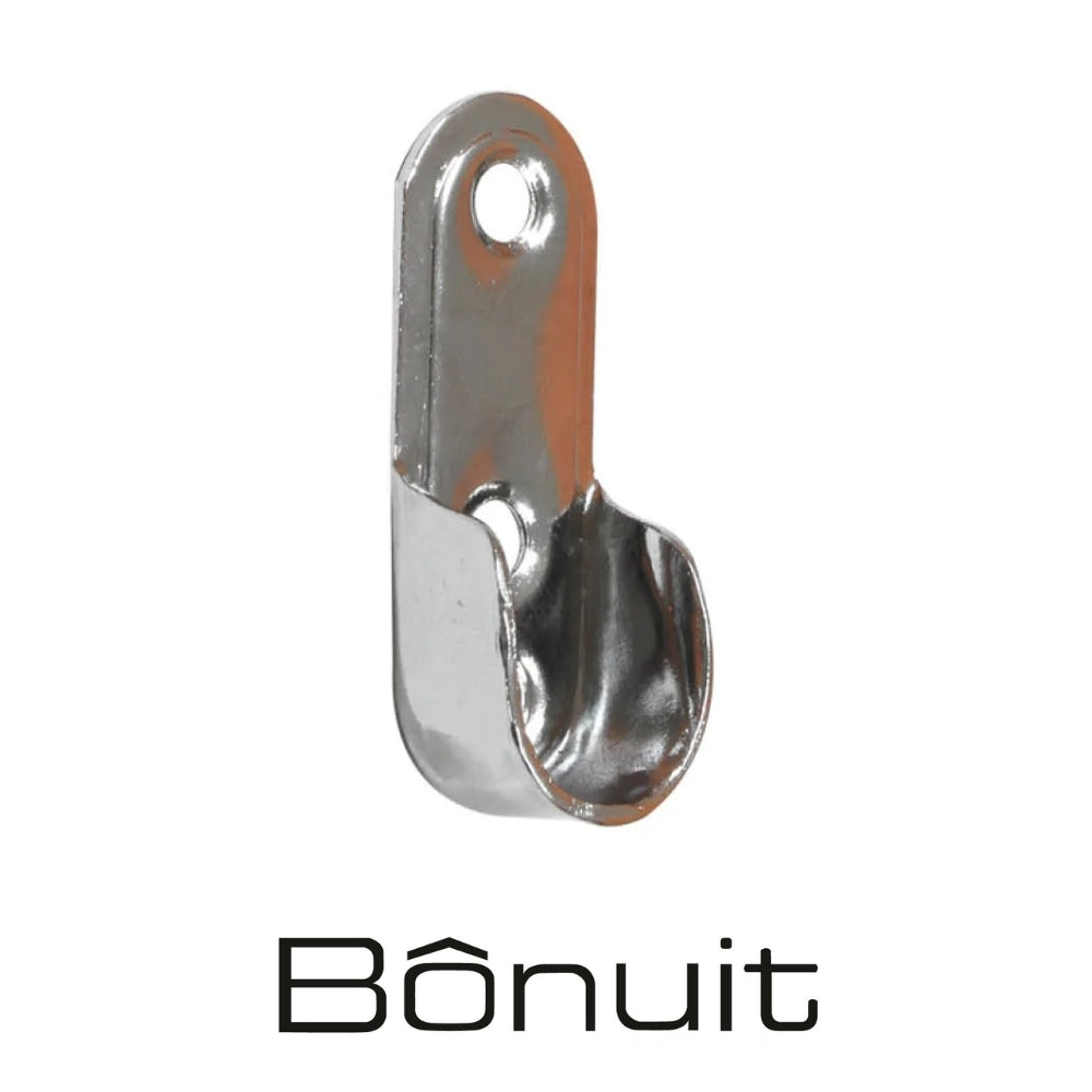 SOPORTE DE TUBO OVALADO ECONÓMICO EN ACERO 30X15 MM CROMADO