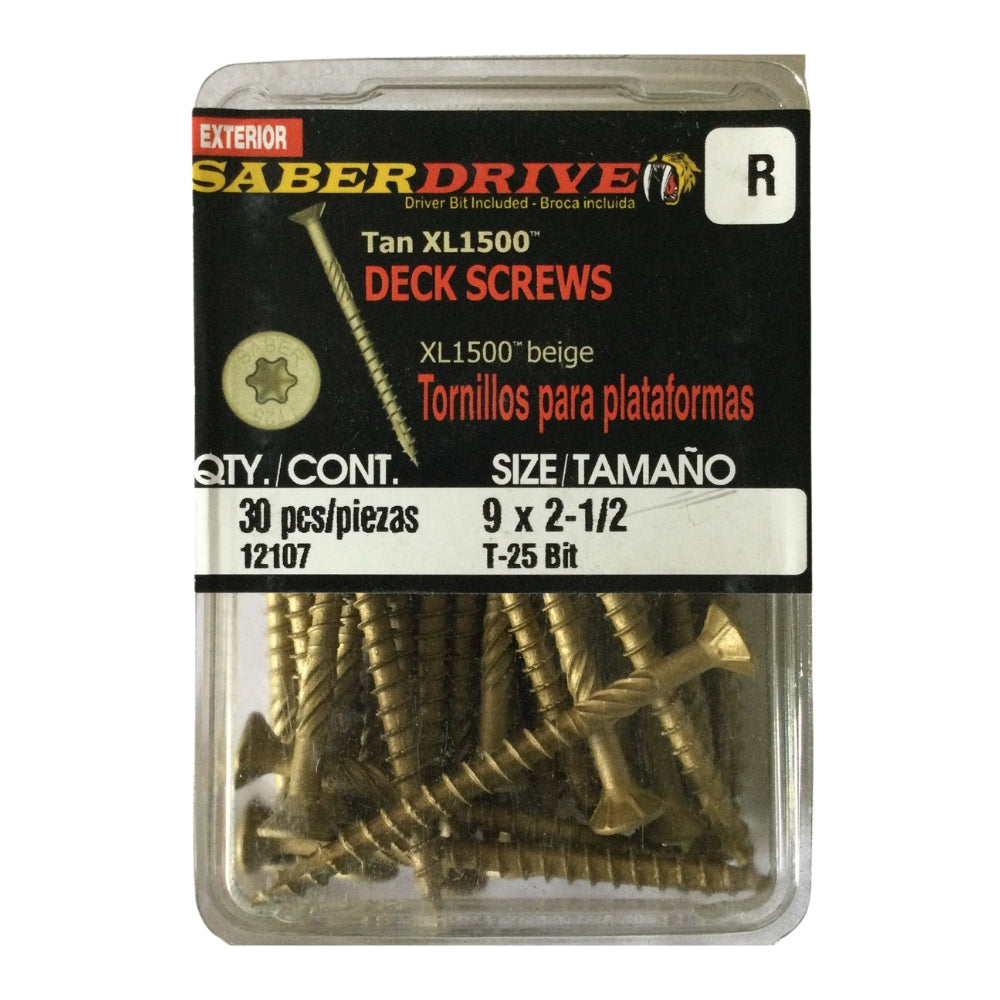 TORNILLO PARA MADERA CABEZA TORX COLOR LATON XL 1500 #9 x 2-1/2 PULGADAS