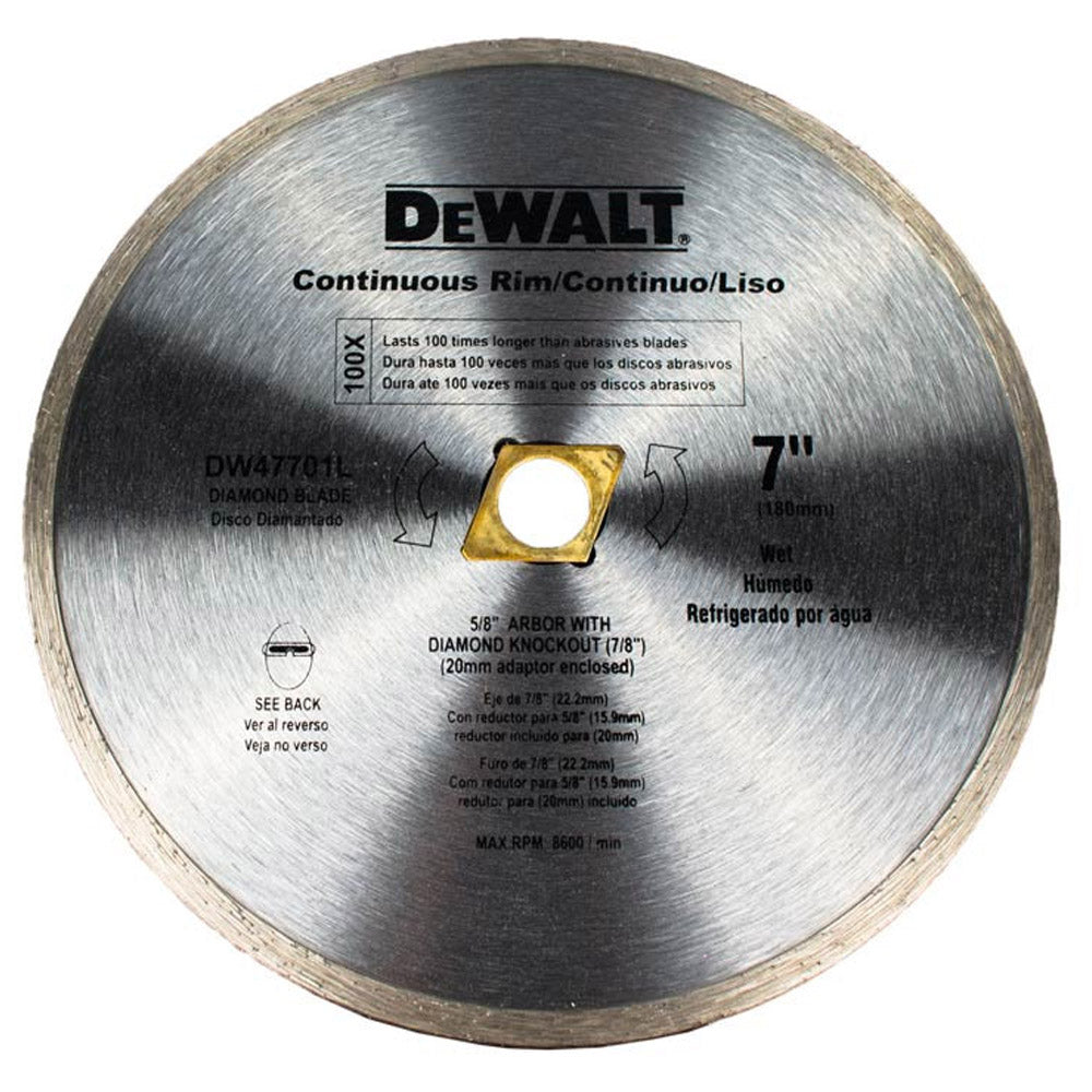 DISCO DIAMANTE 7 PULGADAS CORTE MOJADO DW47701L DEWALT