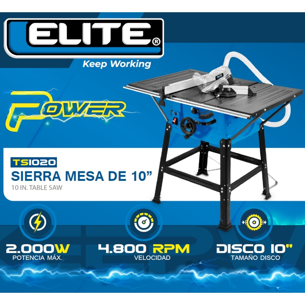 SIERRA DE MESA 10 PULGADAS 2000W 4800RPM 110V-60HZ ELITE