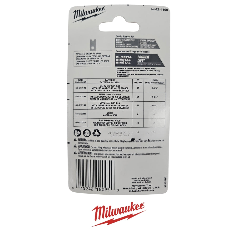 HOJAS SAWZALL ESPECIALES MILWAUKEE 49-22-1168
