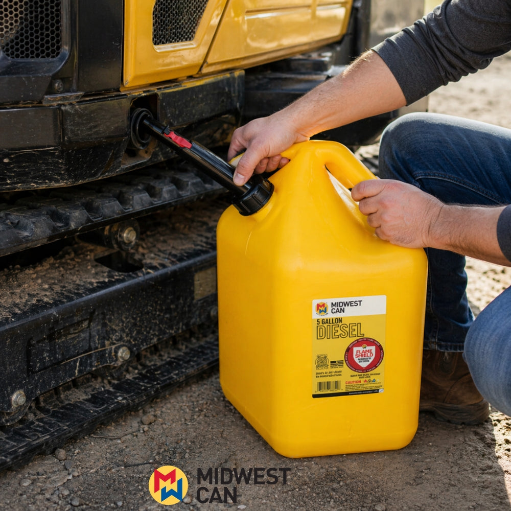 TANQUE PARA DIESEL 5 GAL APAGADO AUTOMATICO AMARILLO MIDWEST CAN 8610
