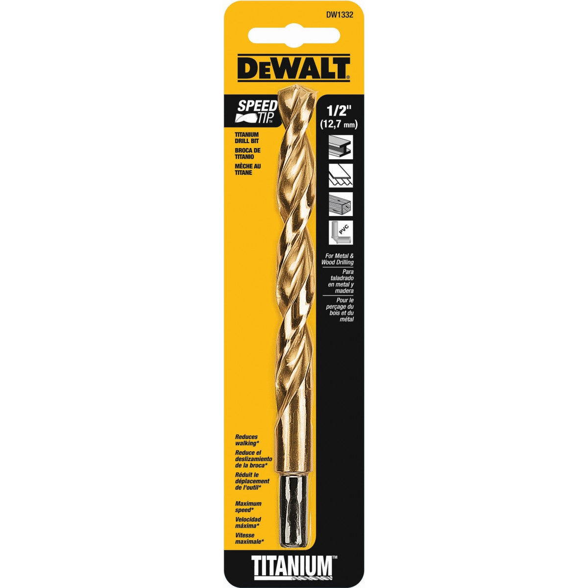 BROCA DE TITANIO 1/2 PULGADA DEWALT (DW1332)
