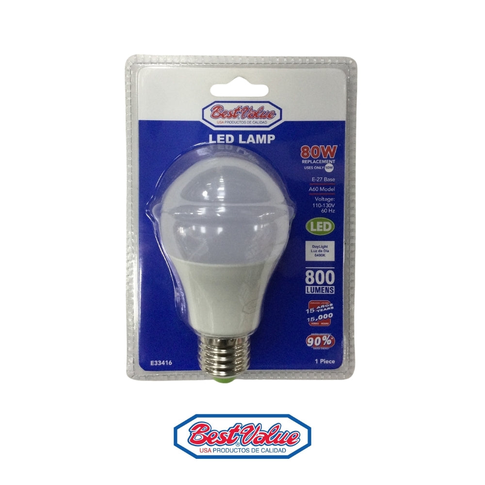 BOMBILLO LED 10 WATTS 6400K E27 BEST VALUE