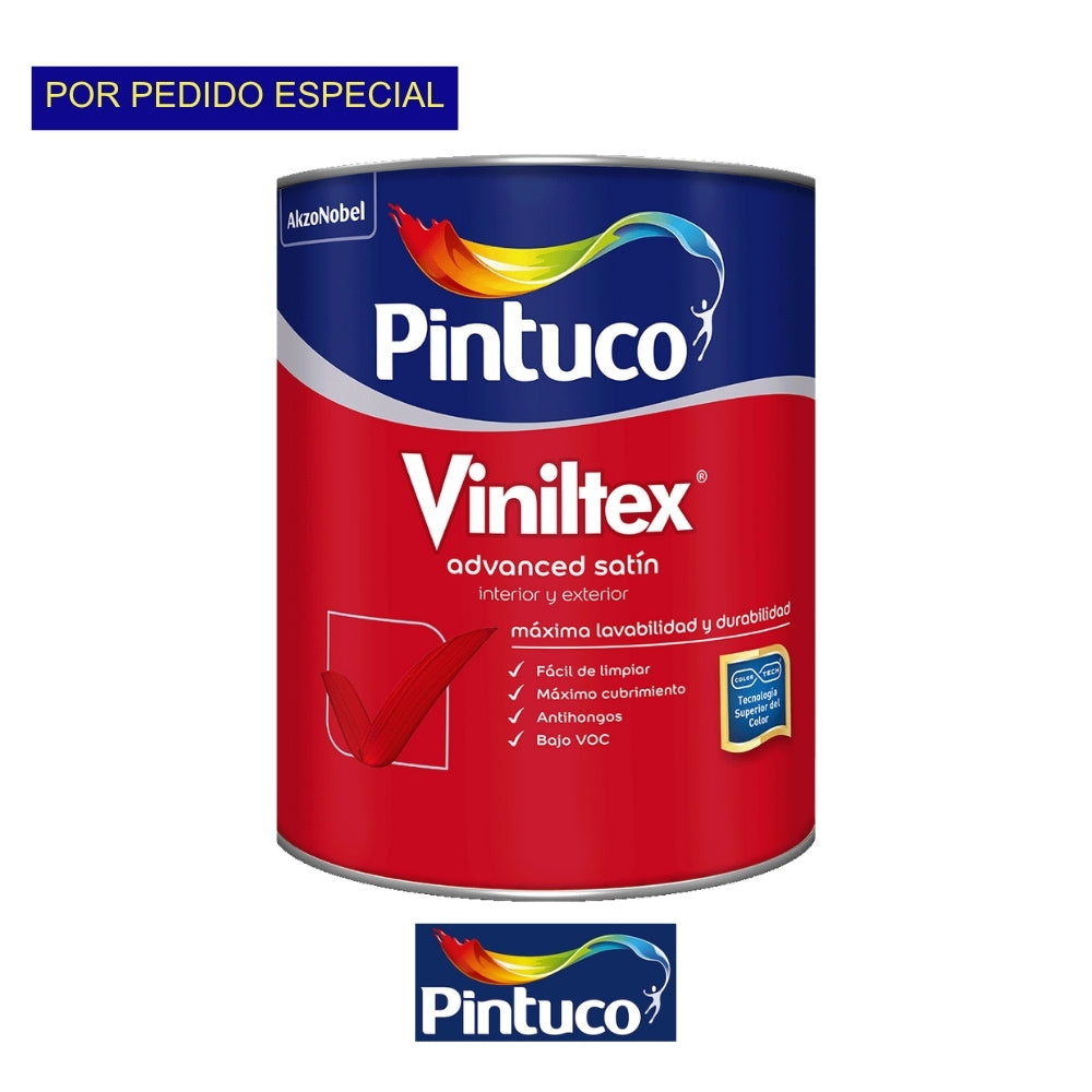 PINTURA VINILTEX LATEX SATIN BASE WHITE 1/4 GL (0.946L) 10299828 PINTUCO