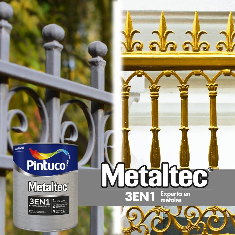 PINTURA METALTEC 3 EN 1 CAOBA QTO PINTUCO