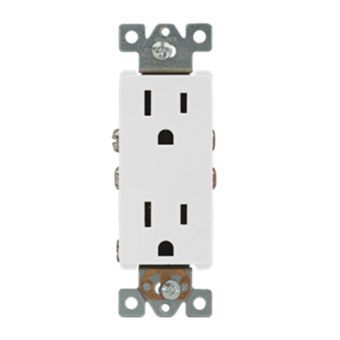 TOMACORRIENTE DOBLE DECORA 15A/125V NEMA 5-15R BLANCO