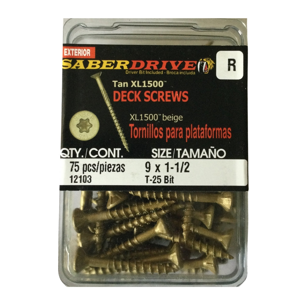 TORNILLO PARA MADERA CABEZA TORX EXT COLOR LATON XL 1500 #9 x 1-1/2 PULGADAS
