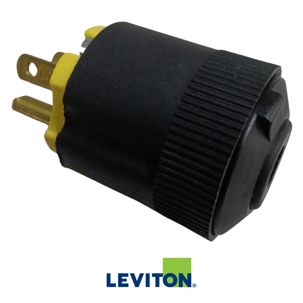 CONECTOR ELECTRICO MACHO 15A/125V CAUCHO NEGRO NEMA 5-15P