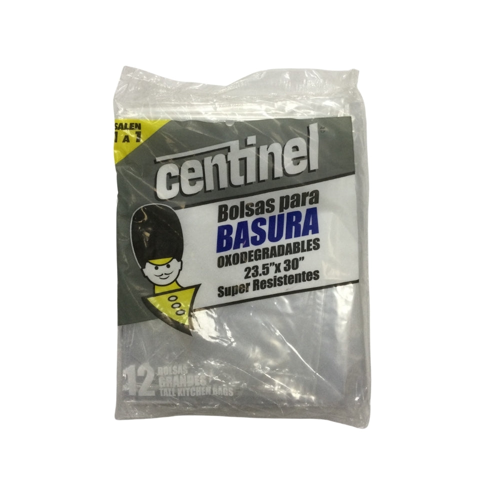 BOLSA PARA BASURA CENTINEL TRANSPARENTE 12U 23 1/2X30