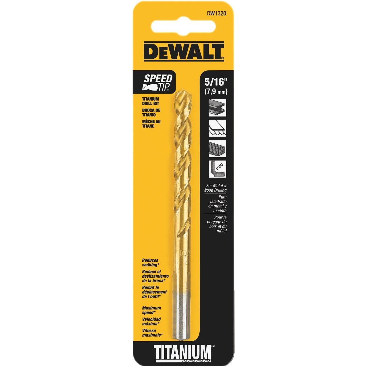 BROCA DE TITANIO 5/16 PULGADAS DEWALT (DW1320)
