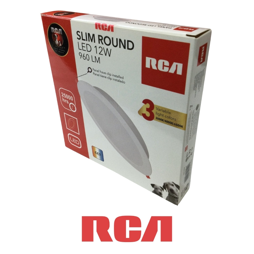 PANEL LED REDONDO EMPOTRABLE CCT 12W 960LM 3000K/4000K/6500K 85-277V 193*175*29MM RCA (RLRL12CCT)