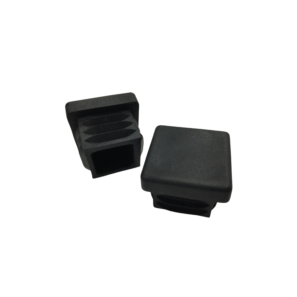 CASQUILLOS PLASTICOS CUADRADOS COLOR NEGRO 3/4 PULGADAS (20 X 20 MM)