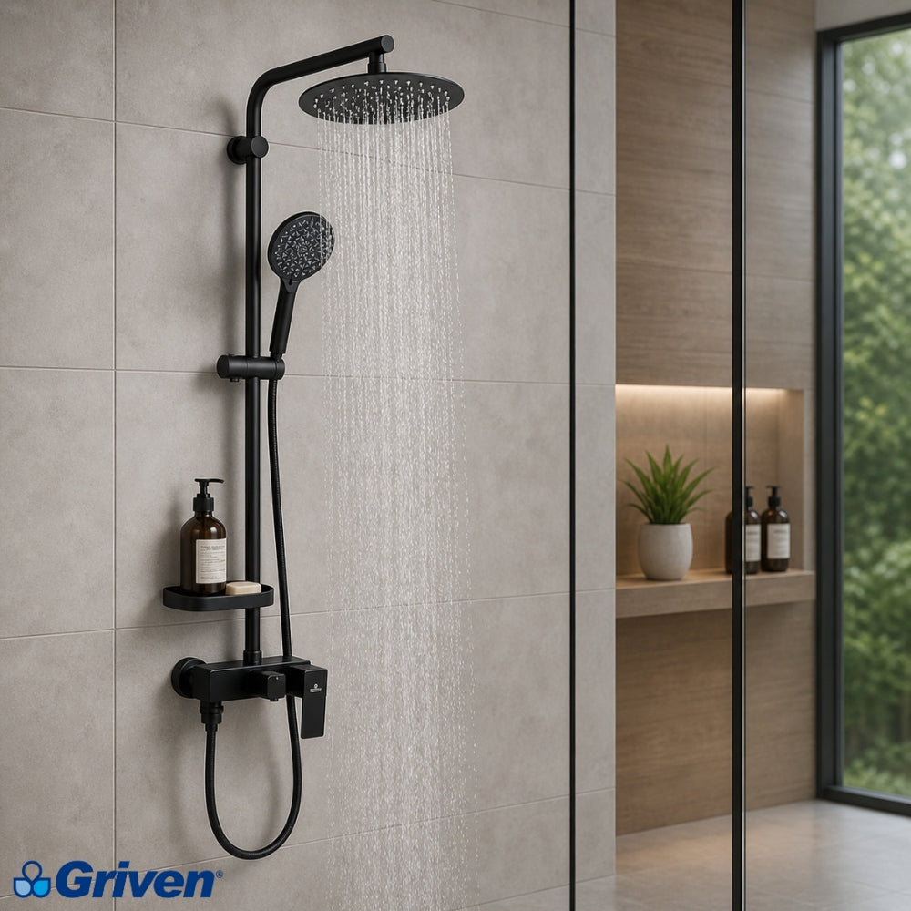 SET DE DUCHA NEGRA GRIVEN A367-SH-8T-B1
