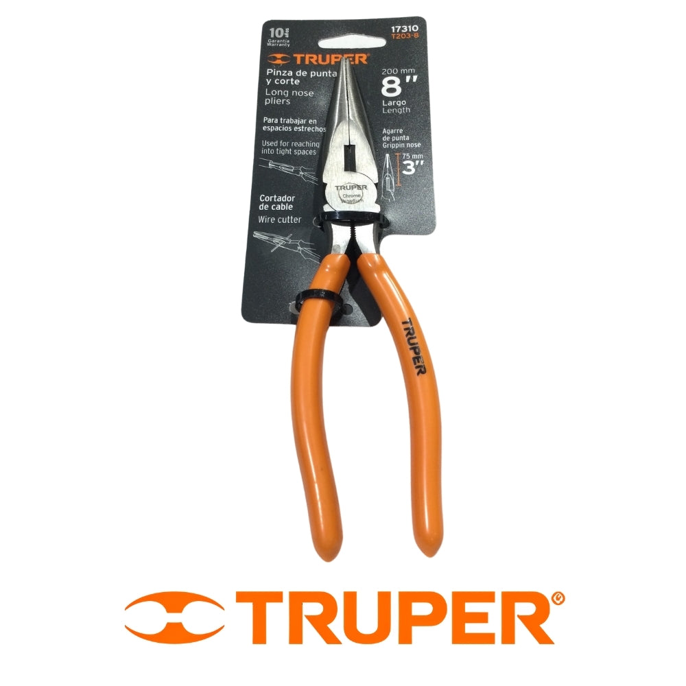 PINZA DE PUNTA Y CORTE 8 PULGADAS TRUPER