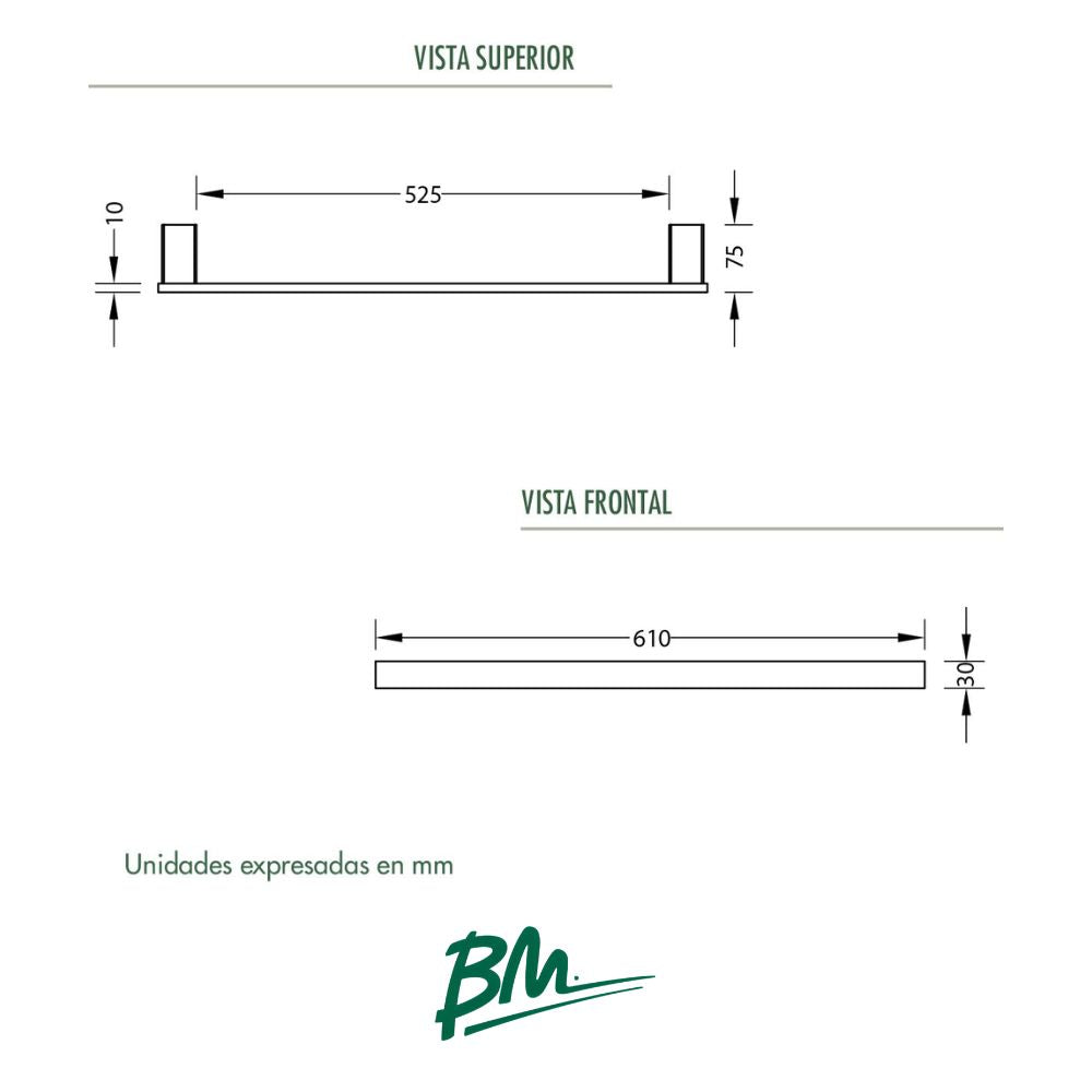 TOALLERO BARRA TOKIO SQUARE BM-T5001MP