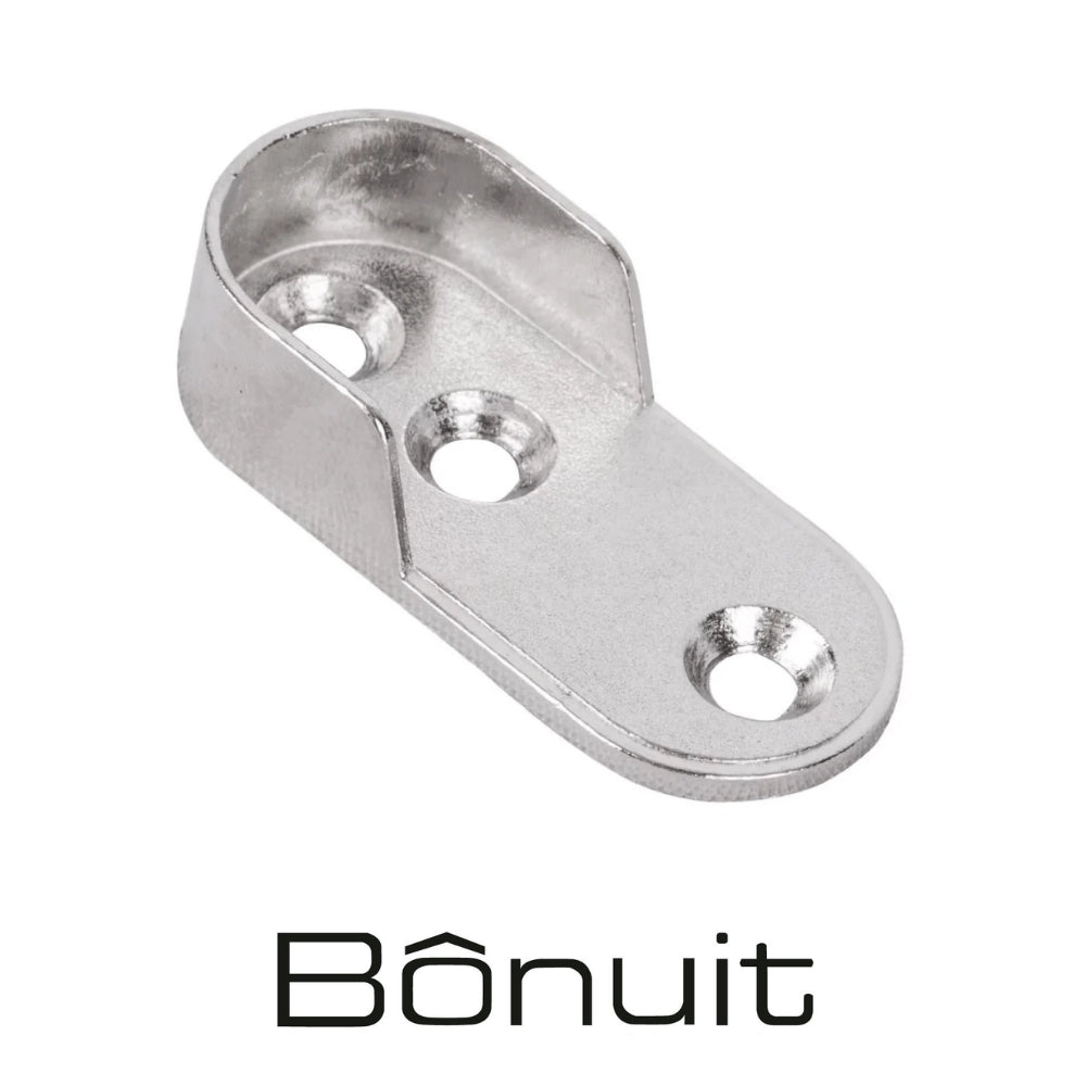 SOPORTE DE TUBO OVALADO DE 30MMX15MM ZAMAK NIQUELADO