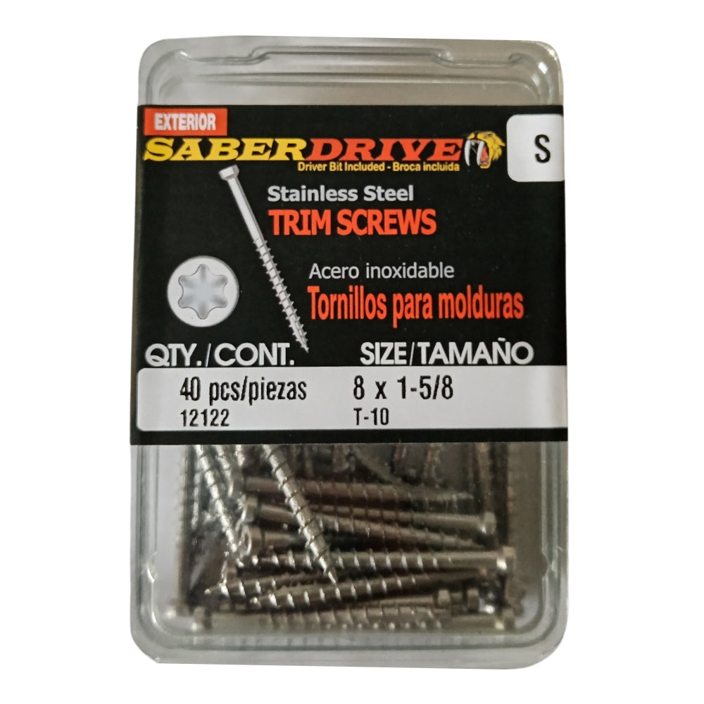 TORNILLO CABEZA RECORTADA ACERO INOXIDABLE #8 x 1-5/8 PULGADAS