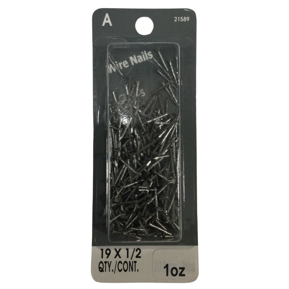 CLAVO DE ALAMBRE CON CABEZA 19GA x 1/2 PULGADAS