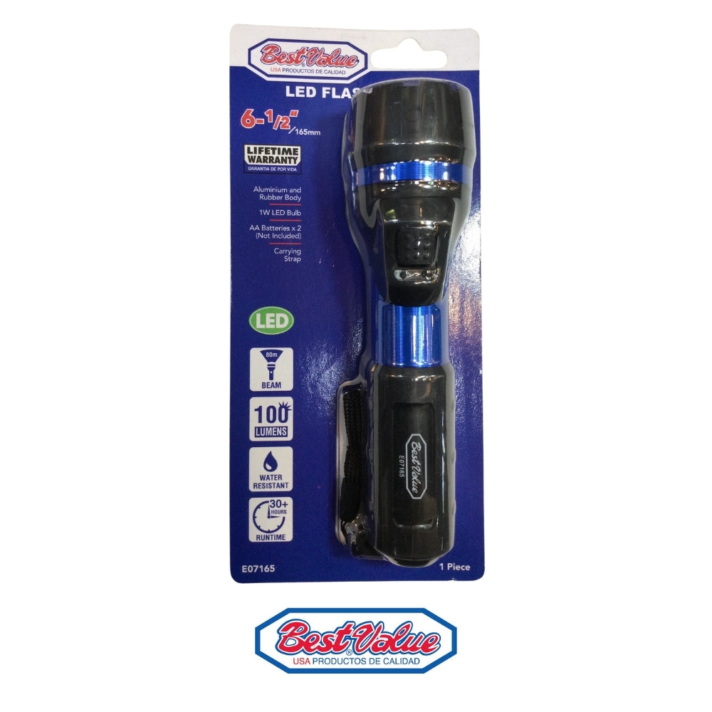 LINTERNA 1 LED 2AA CAUCHO/ALUMINIO BEST VALUE