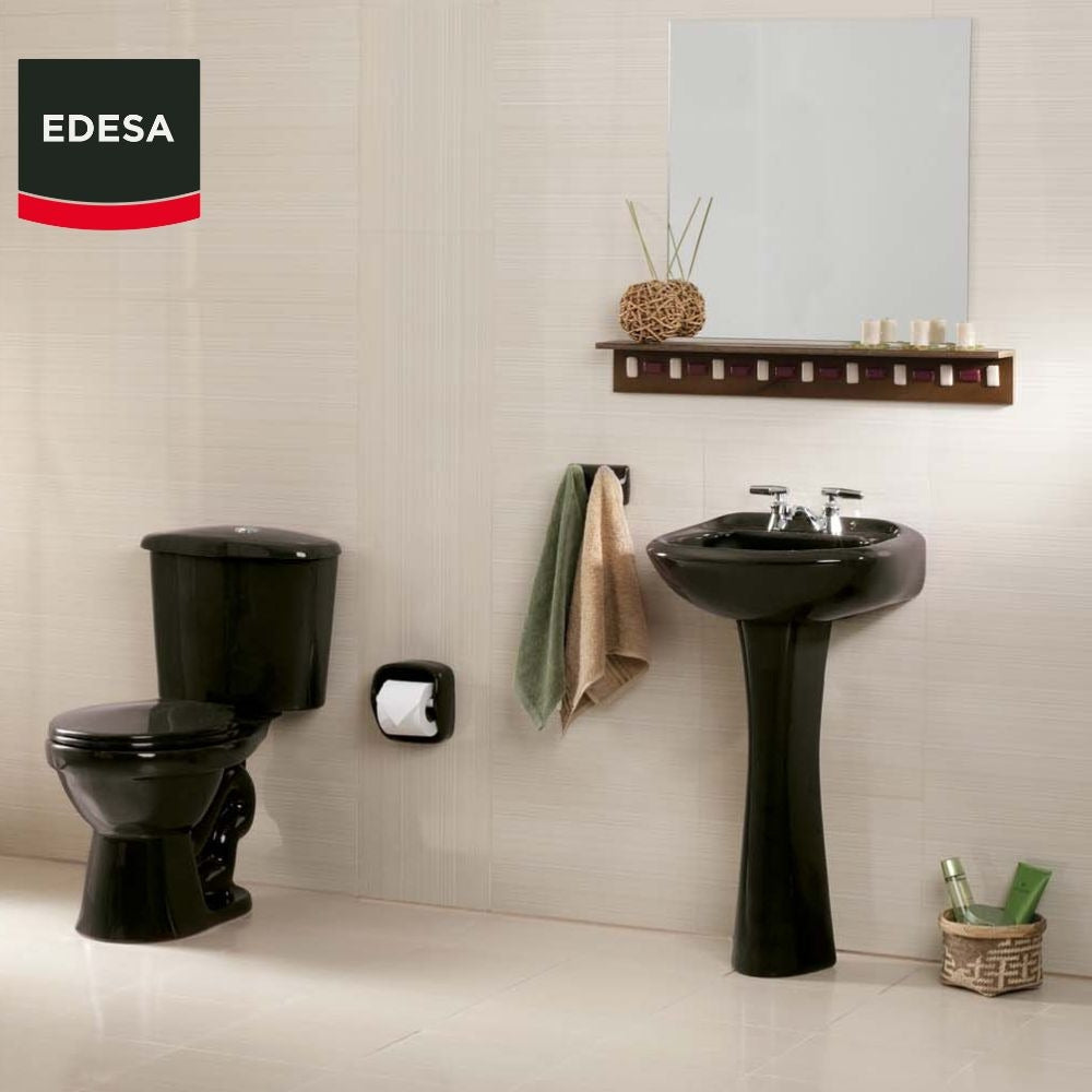 INODORO DOS PIEZAS REDONDO COLOR NEGRO EVOLUTION EDESA