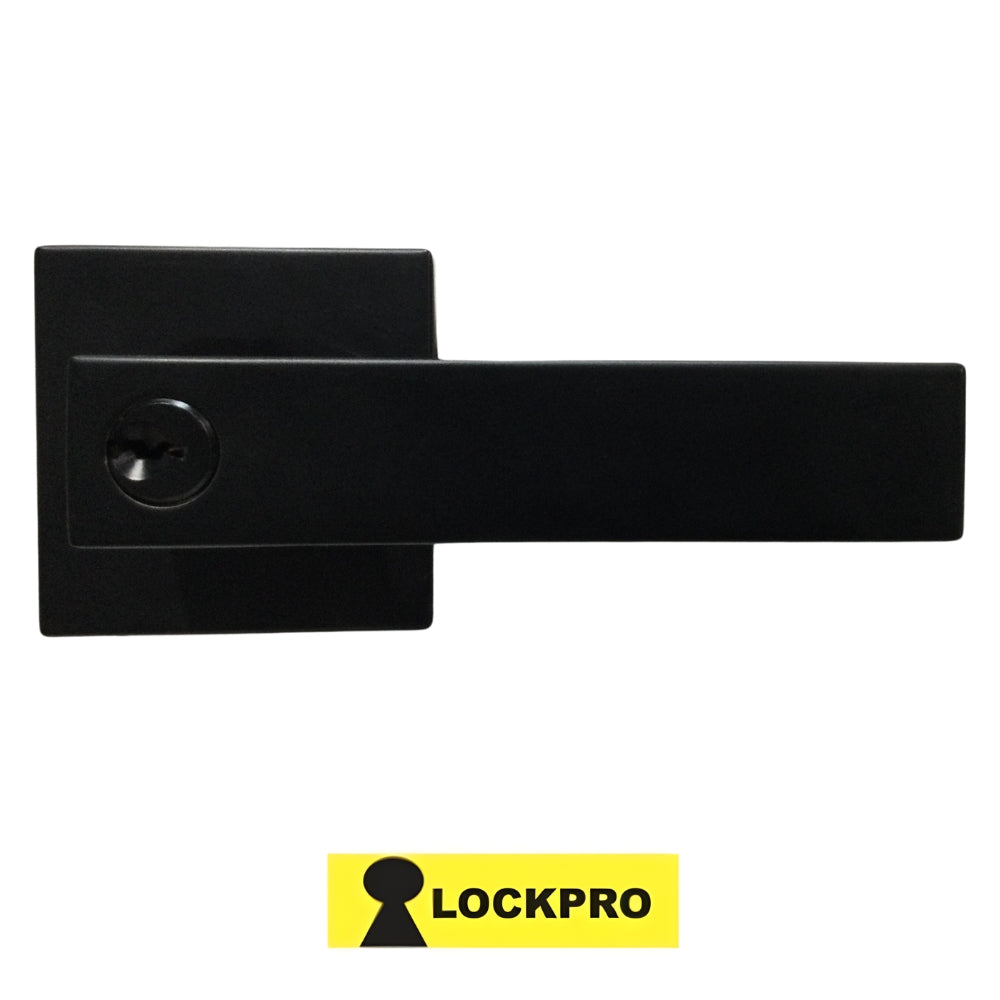 CERRADURA DE MANIJA DE ENTRADA NEGRO MATE 9807 LOCKPRO
