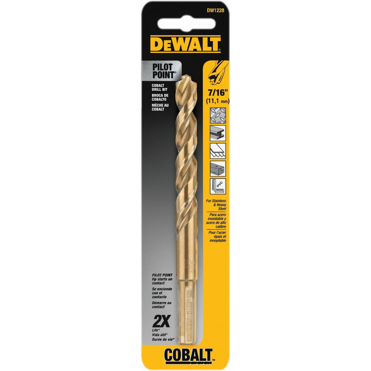 BROCA DE COBALTO 7/16 PULGADAS DEWALT (DW1228 Z)