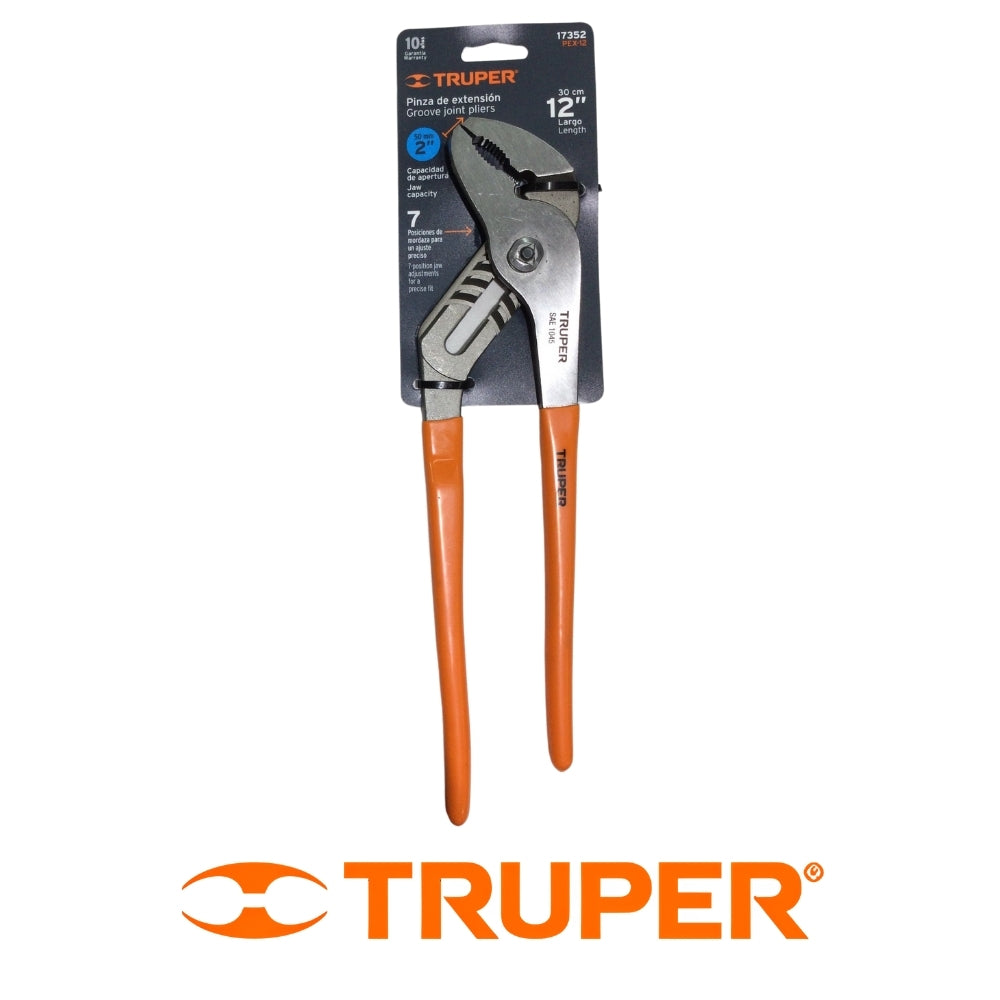 PINZA DE EXTENSION EN ACERO 12 PULGADAS MANGO VINIL TRUPER