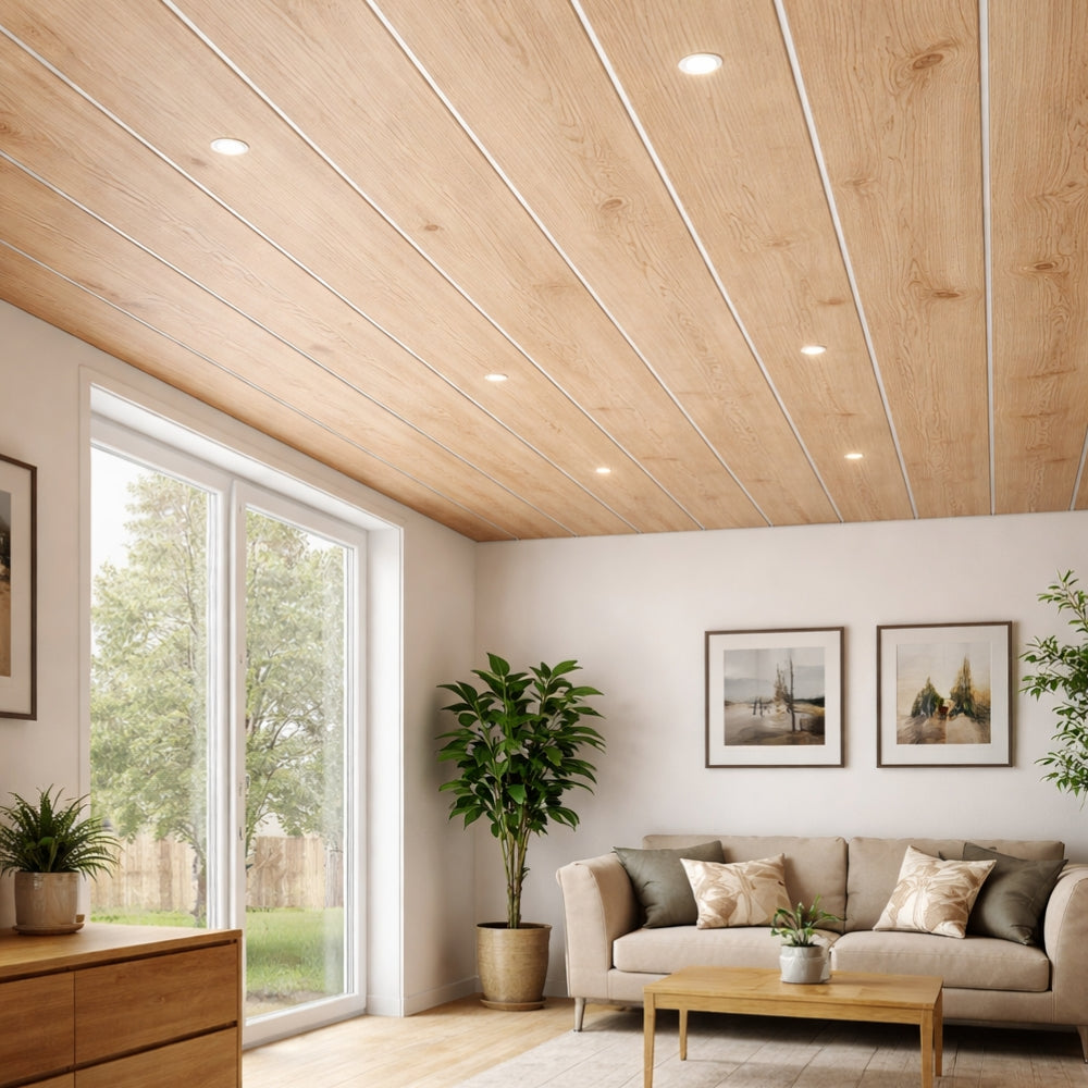 CIELO RASO DE PVC OAK SIN DIVISION 8mm X 20cm X 5.9m (1.18m2) SKYLINE