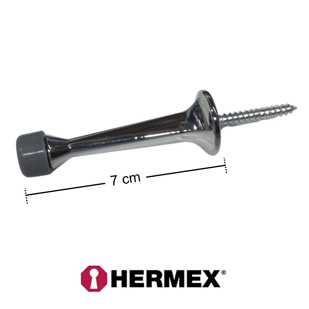 TOPE DE PUERTA TIPO RECTO CROMADO HERMEX