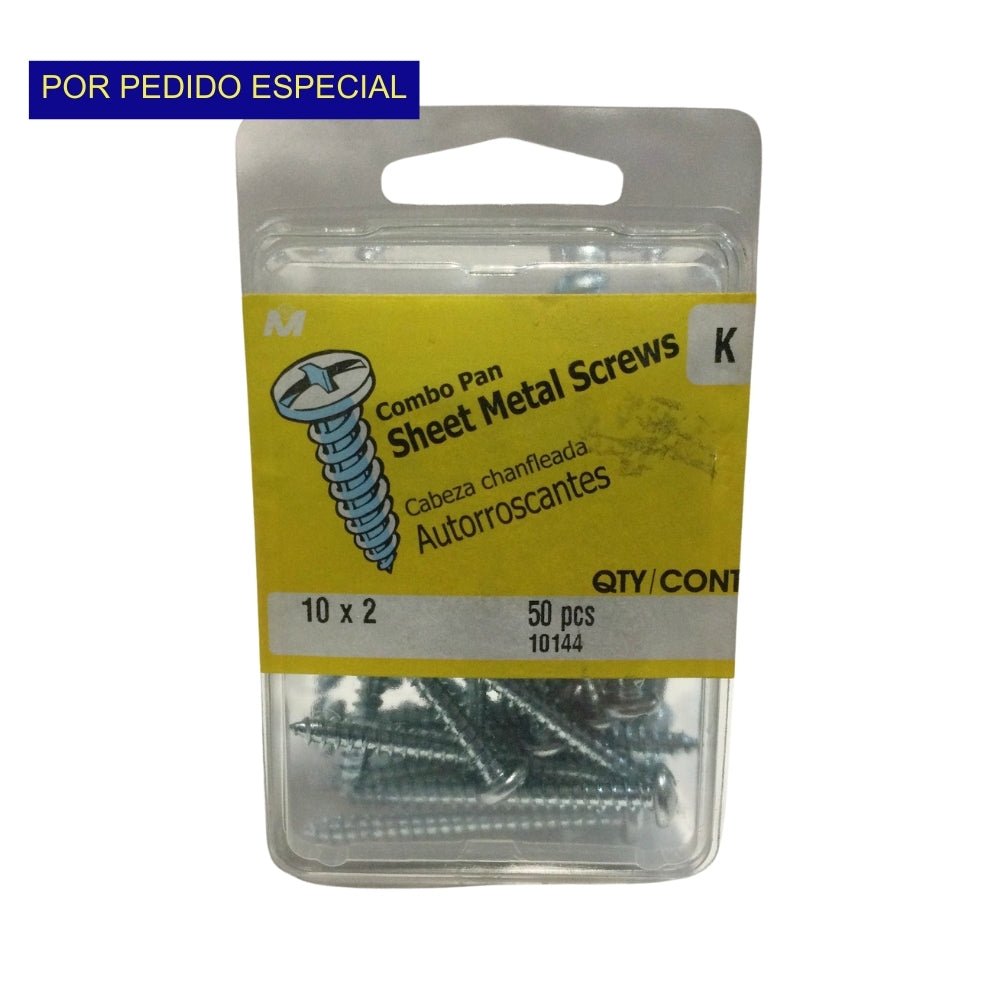TORNILLO PARA LAMINA COMBO PAN HEAD ZINCADO #10 x 2 PULGADAS