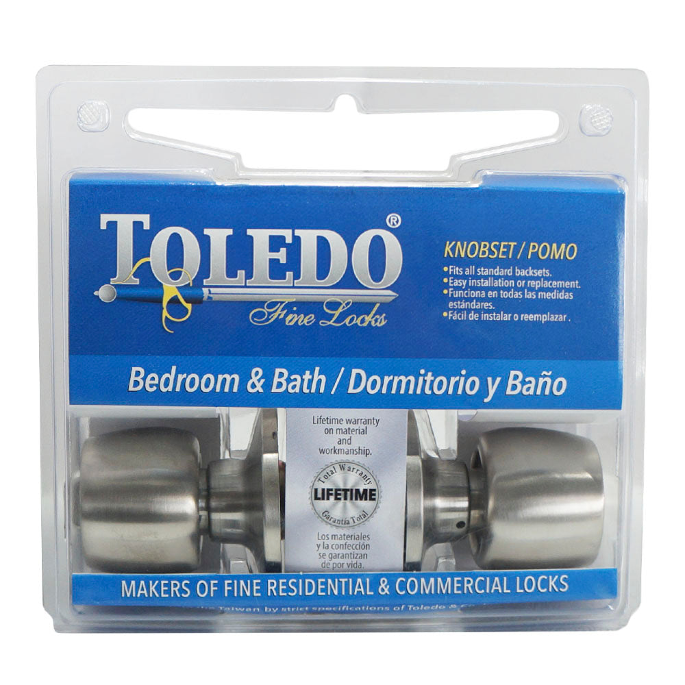 CERRADURA DE POMO MALAGA BOTON ACERO INOXIDABLE TOLEDO