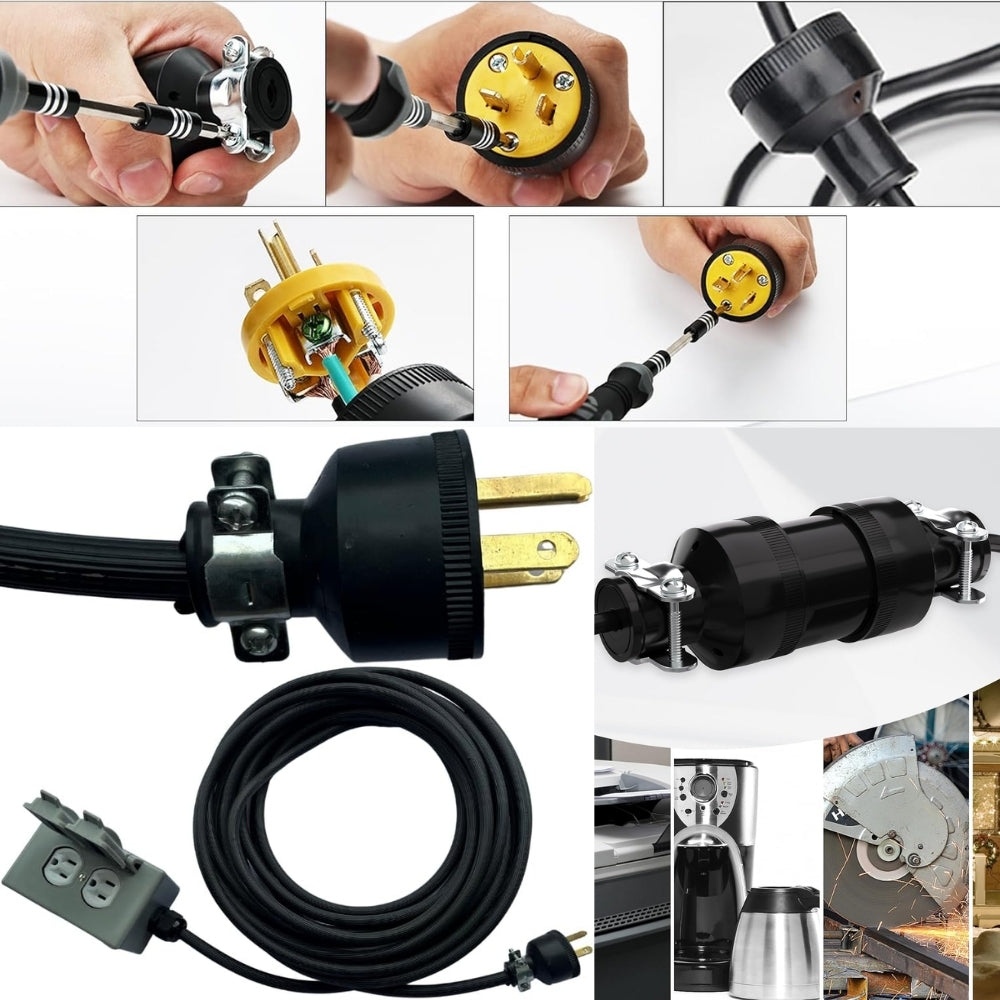 ENCHUFE POLARIZADO NEGRO 15A/125V NEMA 5-15P