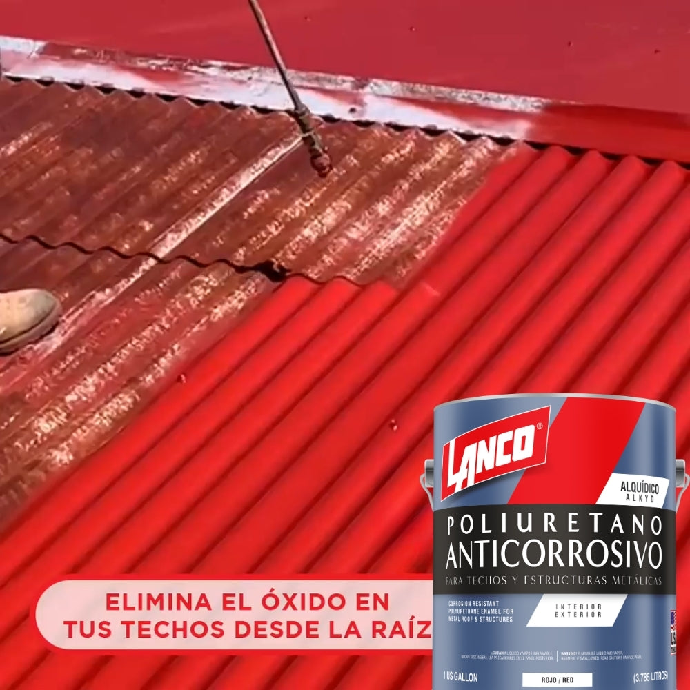 PINTURA ANTICORROSIVO POLIURETANO ROJO GALON MM95-4 LANCO