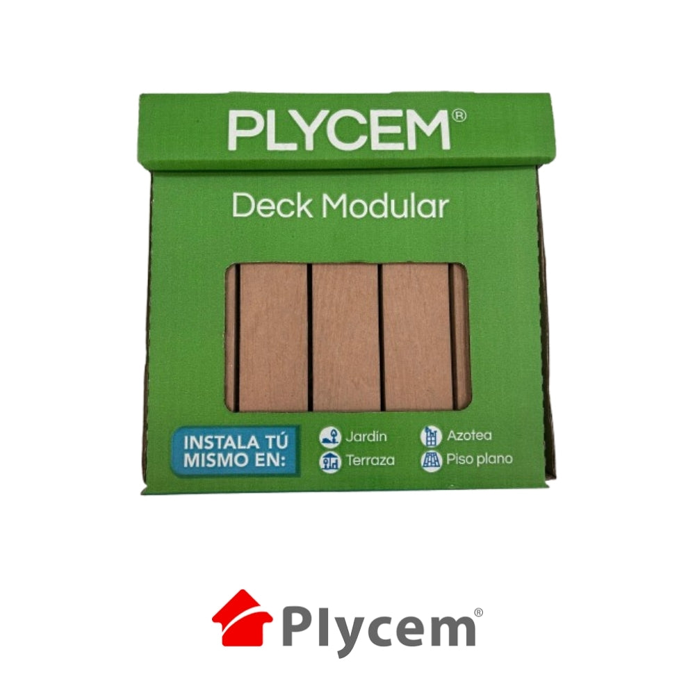 DECK MODULAR PLYCEM MADERA 30CM X 30CM X 14MM PQT 6 UNI. (0.54M2) 1330392
