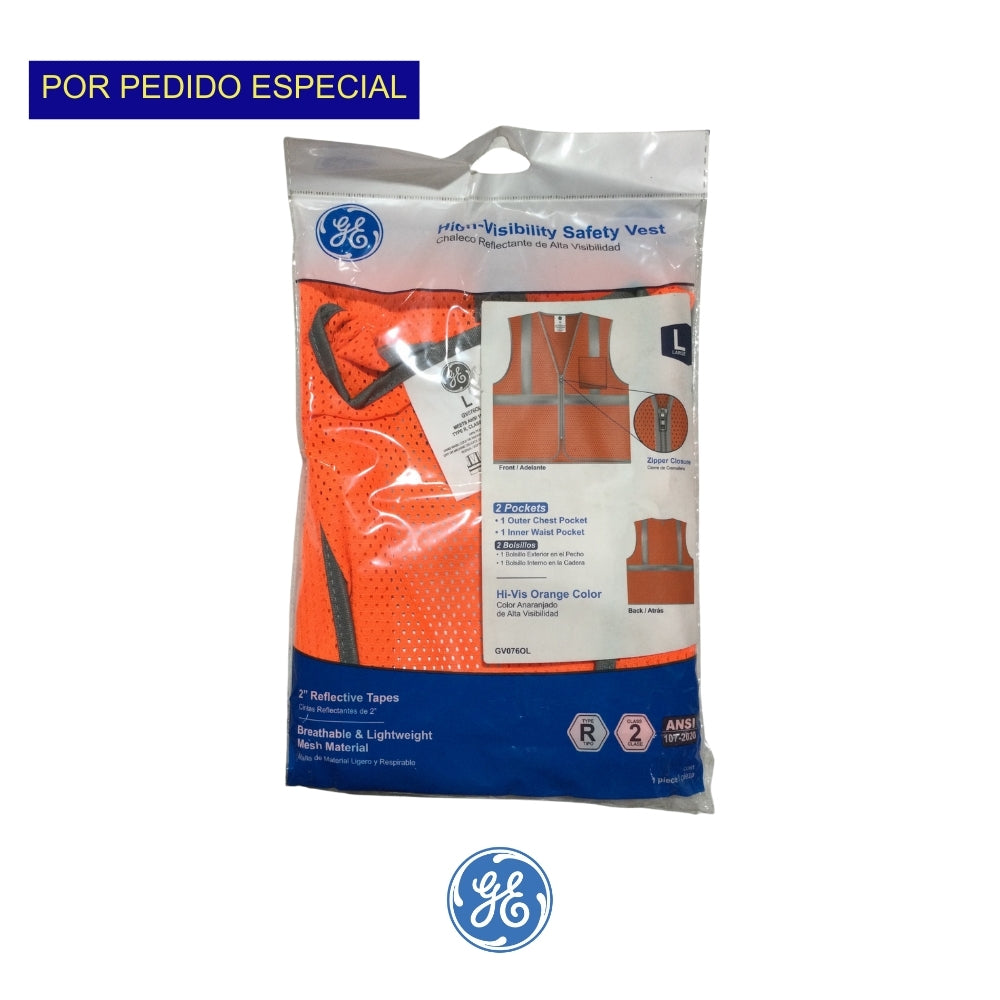 CHALECO SEGURIDAD - 2 BOLSILLOS ANARANJADO L PULGADASGE PULGADAS
