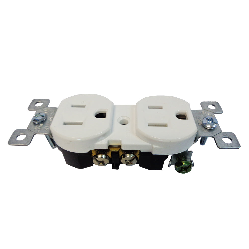 TOMACORRIENTE DOBLE POLARIZADO 15A/125V BLANCO