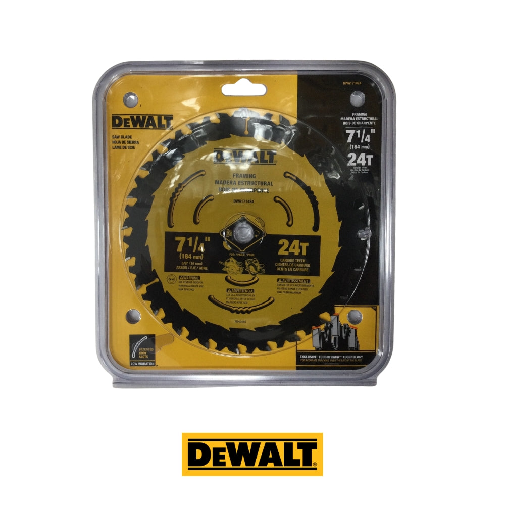 DISCO DE 7-1/4 IN X 5/8 IN DE 24 DIENTES PARA CORTE DWA171424 DEWALT