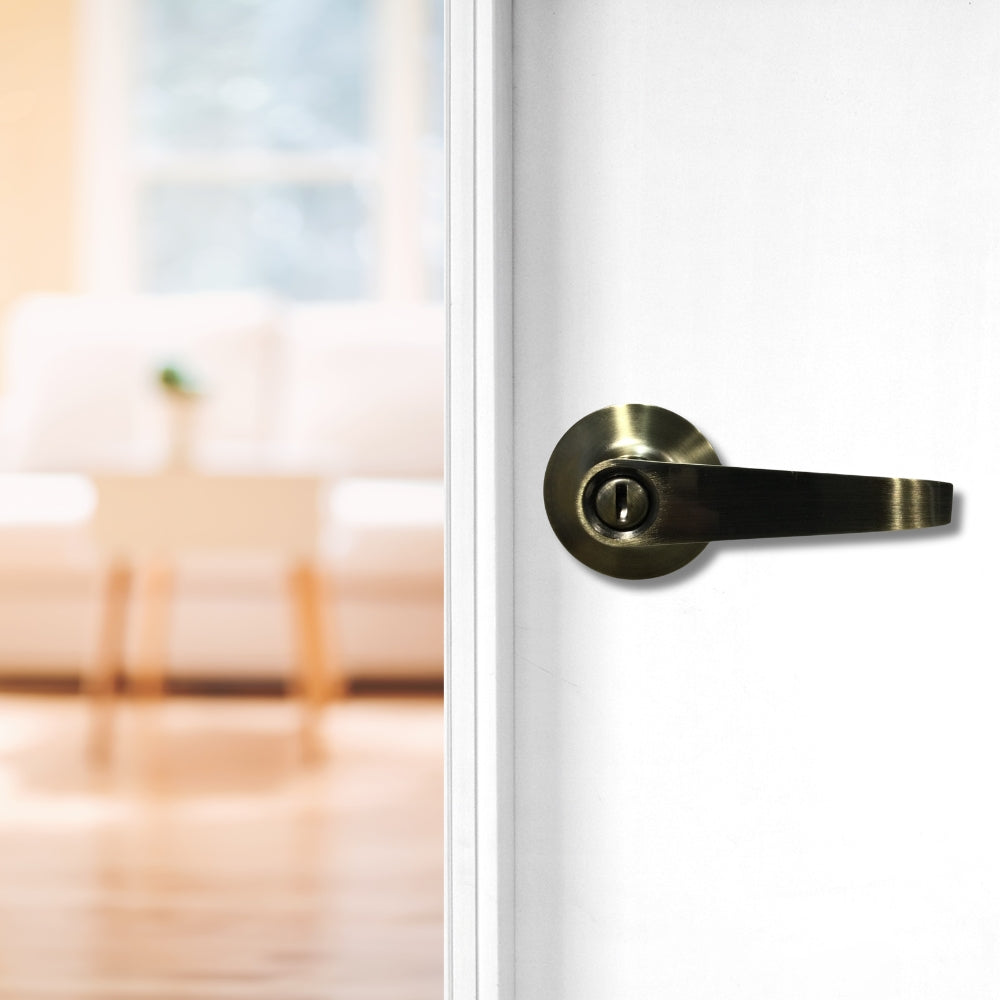 CERRADURA DE MANIJA CON LLAVE BRONCE ANTIGUO 2015 LOCKPRO